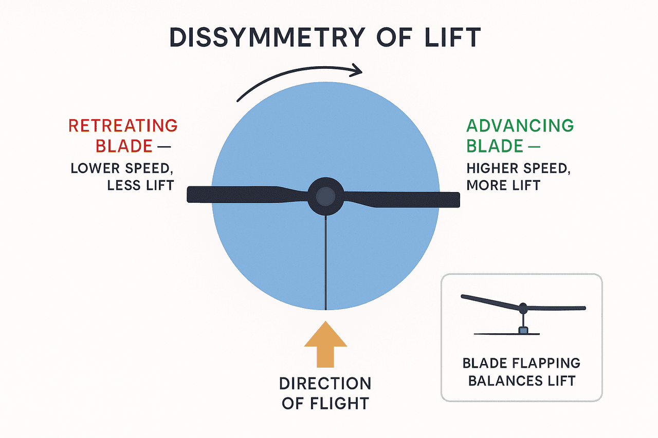 Dissymmetry of lift