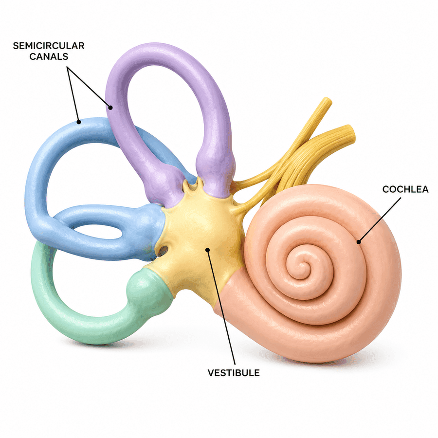 The inner ear, the centre of both hearing and balance
